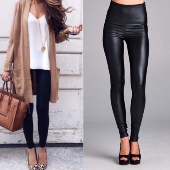 The Ivory Elephant Pants - 🔥BESTSELLER🔥High waisted Black faux leather leggings